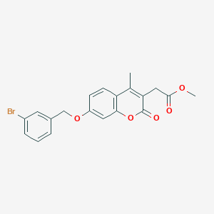 molecular formula C20H17BrO5 B11155416 methyl {7-[(3-bromobenzyl)oxy]-4-methyl-2-oxo-2H-chromen-3-yl}acetate 