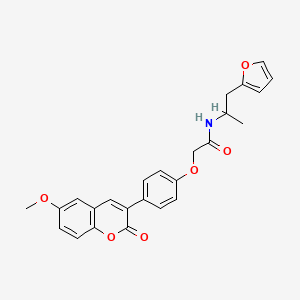 N-[2-(2-furyl)-1-methylethyl]-2-[4-(6-methoxy-2-oxo-2H-chromen-3-yl)phenoxy]acetamide