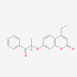 4-ethyl-7-[(1-oxo-1-phenylpropan-2-yl)oxy]-2H-chromen-2-one