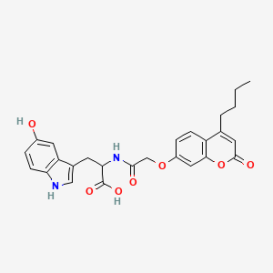 molecular formula C26H26N2O7 B11155454 N-{[(4-butyl-2-oxo-2H-chromen-7-yl)oxy]acetyl}-5-hydroxytryptophan 