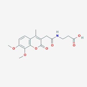 molecular formula C17H19NO7 B11155473 N-[(7,8-dimethoxy-4-methyl-2-oxo-2H-chromen-3-yl)acetyl]-beta-alanine 