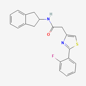 molecular formula C20H17FN2OS B11155475 N-(2,3-dihydro-1H-inden-2-yl)-2-[2-(2-fluorophenyl)-1,3-thiazol-4-yl]acetamide 