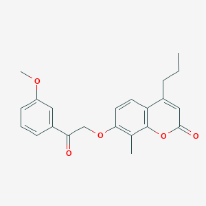 molecular formula C22H22O5 B11155493 7-[2-(3-methoxyphenyl)-2-oxoethoxy]-8-methyl-4-propyl-2H-chromen-2-one 