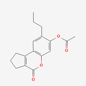 molecular formula C17H18O4 B11155504 4-Oxo-8-propyl-1,2,3,4-tetrahydrocyclopenta[c]chromen-7-yl acetate 