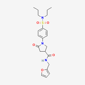 1-[4-(dipropylsulfamoyl)phenyl]-N-(furan-2-ylmethyl)-5-oxopyrrolidine-3-carboxamide