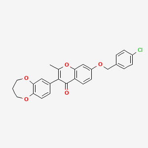 7-[(4-chlorobenzyl)oxy]-3-(3,4-dihydro-2H-1,5-benzodioxepin-7-yl)-2-methyl-4H-chromen-4-one