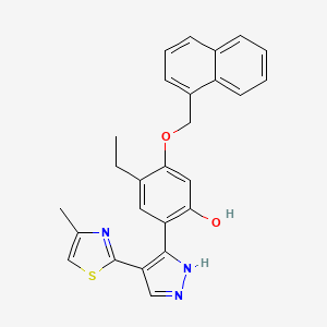 molecular formula C26H23N3O2S B11155548 4-ethyl-2-[4-(4-methyl-1,3-thiazol-2-yl)-1H-pyrazol-3-yl]-5-(1-naphthylmethoxy)phenol 