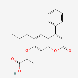 molecular formula C21H20O5 B11155566 2-[(2-oxo-4-phenyl-6-propyl-2H-chromen-7-yl)oxy]propanoic acid 