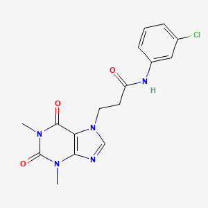 molecular formula C16H16ClN5O3 B11155580 N-(3-chlorophenyl)-3-(1,3-dimethyl-2,6-dioxo-1,2,3,6-tetrahydro-7H-purin-7-yl)propanamide 