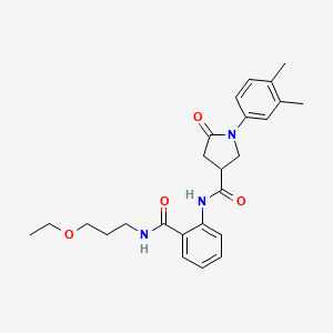 molecular formula C25H31N3O4 B11155581 1-(3,4-dimethylphenyl)-N-{2-[(3-ethoxypropyl)carbamoyl]phenyl}-5-oxopyrrolidine-3-carboxamide 