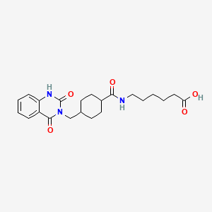 molecular formula C22H29N3O5 B11155586 6-[({4-[(2-hydroxy-4-oxoquinazolin-3(4H)-yl)methyl]cyclohexyl}carbonyl)amino]hexanoic acid 