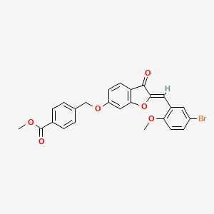 methyl 4-({[2-[(Z)-1-(5-bromo-2-methoxyphenyl)methylidene]-3-oxo-1-benzofuran-6(3H)-yl]oxy}methyl)benzoate