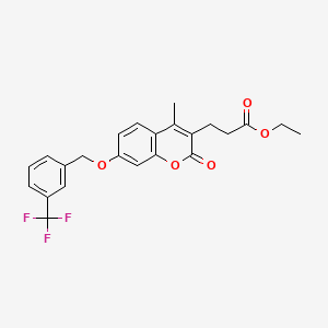 ethyl 3-(4-methyl-2-oxo-7-{[3-(trifluoromethyl)benzyl]oxy}-2H-chromen-3-yl)propanoate