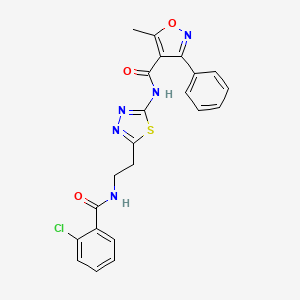 N-[5-(2-{[(2-chlorophenyl)carbonyl]amino}ethyl)-1,3,4-thiadiazol-2-yl]-5-methyl-3-phenyl-1,2-oxazole-4-carboxamide