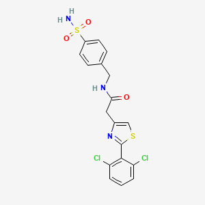 2-[2-(2,6-dichlorophenyl)-1,3-thiazol-4-yl]-N-(4-sulfamoylbenzyl)acetamide