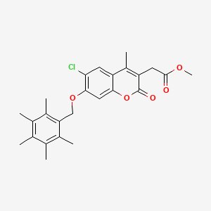 methyl {6-chloro-4-methyl-2-oxo-7-[(pentamethylbenzyl)oxy]-2H-chromen-3-yl}acetate