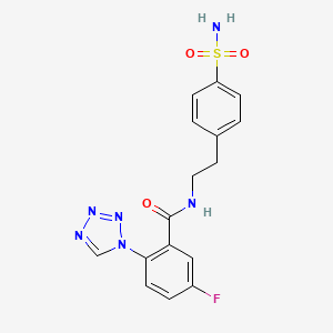 N~1~-[4-(aminosulfonyl)phenethyl]-5-fluoro-2-(1H-1,2,3,4-tetraazol-1-yl)benzamide