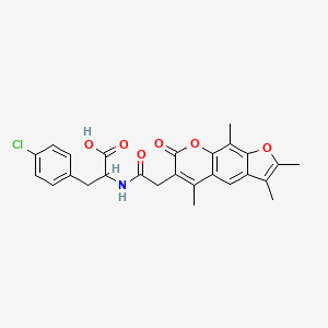 4-chloro-N-[(2,3,5,9-tetramethyl-7-oxo-7H-furo[3,2-g]chromen-6-yl)acetyl]phenylalanine