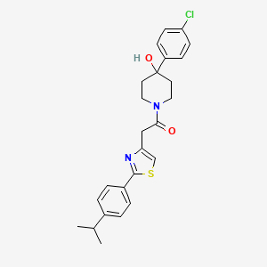 1-[4-(4-Chlorophenyl)-4-hydroxypiperidino]-2-[2-(4-isopropylphenyl)-1,3-thiazol-4-yl]-1-ethanone