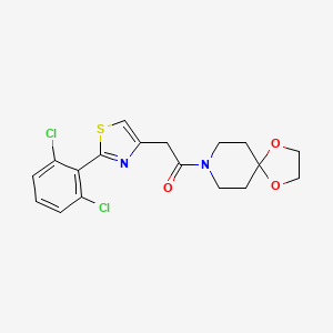 2-[2-(2,6-Dichlorophenyl)-1,3-thiazol-4-yl]-1-(1,4-dioxa-8-azaspiro[4.5]dec-8-yl)ethanone