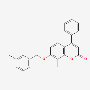 8-methyl-7-[(3-methylphenyl)methoxy]-4-phenyl-2H-chromen-2-one