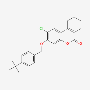 molecular formula C24H25ClO3 B11155710 3-[(4-tert-butylbenzyl)oxy]-2-chloro-7,8,9,10-tetrahydro-6H-benzo[c]chromen-6-one 