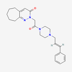 2-(2-oxo-2-{4-[(E)-3-phenyl-2-propenyl]piperazino}ethyl)-2,5,6,7,8,9-hexahydro-3H-cyclohepta[c]pyridazin-3-one