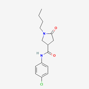 1-butyl-N-(4-chlorophenyl)-5-oxopyrrolidine-3-carboxamide