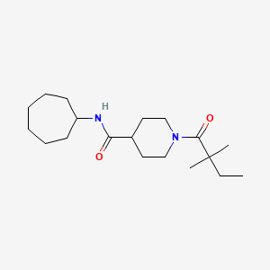 N-cycloheptyl-1-(2,2-dimethylbutanoyl)piperidine-4-carboxamide