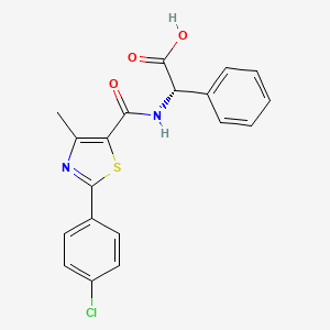 molecular formula C19H15ClN2O3S B11155780 (2S)-({[2-(4-chlorophenyl)-4-methyl-1,3-thiazol-5-yl]carbonyl}amino)(phenyl)ethanoic acid 