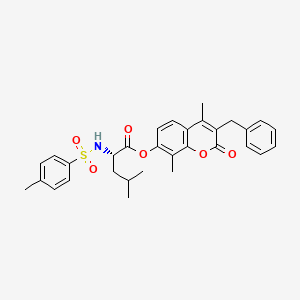 (3-benzyl-4,8-dimethyl-2-oxochromen-7-yl) (2S)-4-methyl-2-[(4-methylphenyl)sulfonylamino]pentanoate