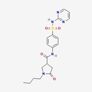 molecular formula C19H23N5O4S B11155802 1-butyl-5-oxo-N-[4-(pyrimidin-2-ylsulfamoyl)phenyl]pyrrolidine-3-carboxamide 