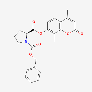 molecular formula C24H23NO6 B11155805 1-benzyl 2-(4,8-dimethyl-2-oxo-2H-chromen-7-yl) (2S)-pyrrolidine-1,2-dicarboxylate 