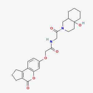 molecular formula C25H30N2O6 B11155807 N-[2-(4a-hydroxyoctahydroisoquinolin-2(1H)-yl)-2-oxoethyl]-2-[(4-oxo-1,2,3,4-tetrahydrocyclopenta[c]chromen-7-yl)oxy]acetamide 