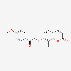 molecular formula C20H18O5 B11155827 7-[2-(4-methoxyphenyl)-2-oxoethoxy]-4,8-dimethyl-2H-chromen-2-one 