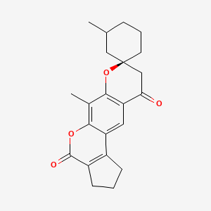 molecular formula C22H24O4 B11155839 (1R)-3,6'-dimethyl-2',3'-dihydrospiro[cyclohexane-1,8'-cyclopenta[c]pyrano[3,2-g]chromene]-4',10'(1'H,9'H)-dione 