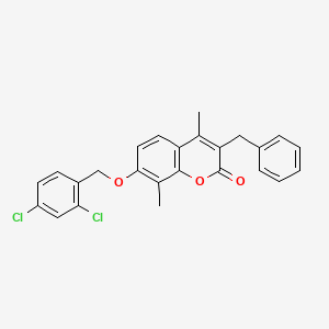 3-benzyl-7-[(2,4-dichlorobenzyl)oxy]-4,8-dimethyl-2H-chromen-2-one