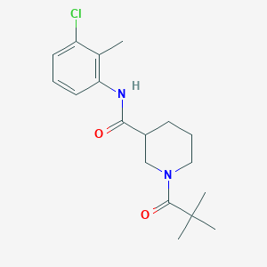 N-(3-chloro-2-methylphenyl)-1-(2,2-dimethylpropanoyl)piperidine-3-carboxamide