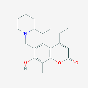 4-ethyl-6-[(2-ethylpiperidino)methyl]-7-hydroxy-8-methyl-2H-chromen-2-one