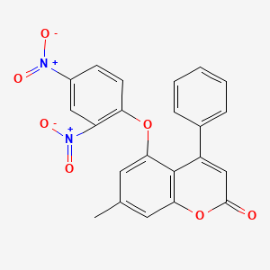 molecular formula C22H14N2O7 B11155928 5-(2,4-dinitrophenoxy)-7-methyl-4-phenyl-2H-chromen-2-one 