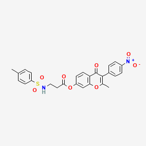 [2-methyl-3-(4-nitrophenyl)-4-oxochromen-7-yl] 3-[(4-methylphenyl)sulfonylamino]propanoate