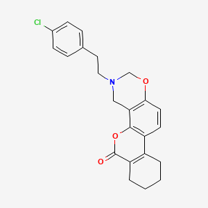 molecular formula C23H22ClNO3 B11155936 3-[2-(4-chlorophenyl)ethyl]-3,4,7,8,9,10-hexahydro-2H,6H-benzo[3,4]chromeno[8,7-e][1,3]oxazin-6-one 