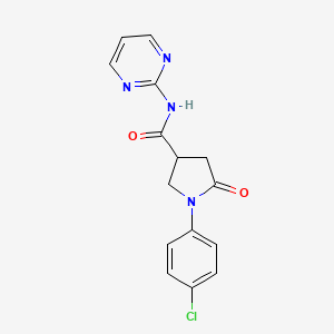 1-(4-chlorophenyl)-5-oxo-N-(pyrimidin-2-yl)pyrrolidine-3-carboxamide