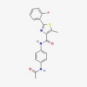 N-[4-(acetylamino)phenyl]-2-(2-fluorophenyl)-5-methyl-1,3-thiazole-4-carboxamide