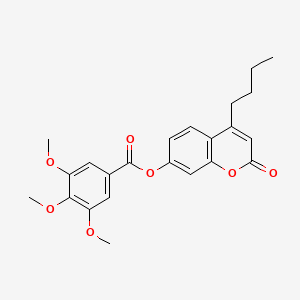 molecular formula C23H24O7 B11155986 4-butyl-2-oxo-2H-chromen-7-yl 3,4,5-trimethoxybenzoate 