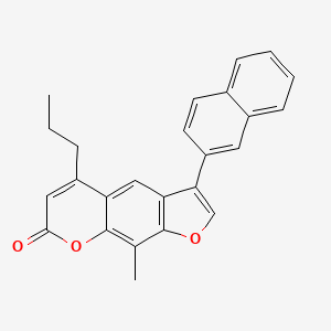 molecular formula C25H20O3 B11156006 9-methyl-3-(2-naphthyl)-5-propyl-7H-furo[3,2-g]chromen-7-one 