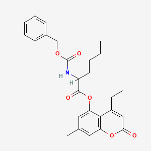 4-ethyl-7-methyl-2-oxo-2H-chromen-5-yl N-[(benzyloxy)carbonyl]norleucinate