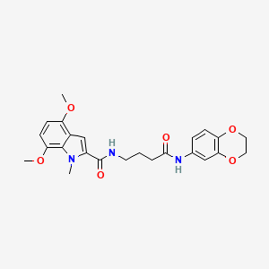 molecular formula C24H27N3O6 B11156022 N-[4-(2,3-dihydro-1,4-benzodioxin-6-ylamino)-4-oxobutyl]-4,7-dimethoxy-1-methyl-1H-indole-2-carboxamide 