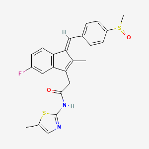 molecular formula C24H21FN2O2S2 B11156036 2-(5-fluoro-2-methyl-1-{(Z)-1-[4-(methylsulfinyl)phenyl]methylidene}-1H-inden-3-yl)-N~1~-(5-methyl-1,3-thiazol-2-yl)acetamide 