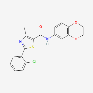 2-(2-chlorophenyl)-N-(2,3-dihydro-1,4-benzodioxin-6-yl)-4-methyl-1,3-thiazole-5-carboxamide